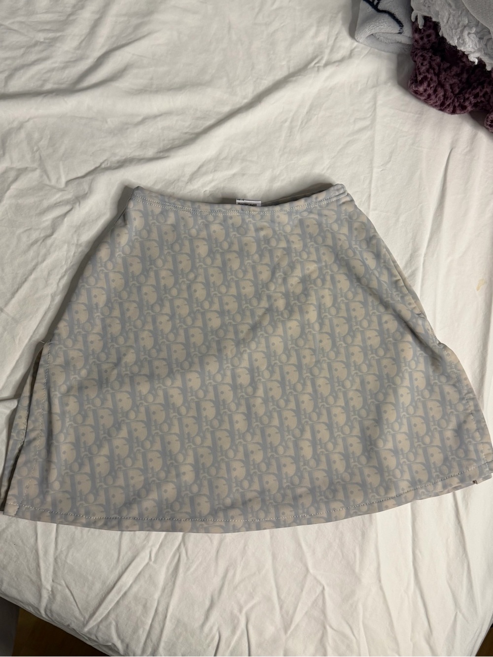 Women's Blue Patterned A-Line Swimsuit Coverup Skirt